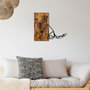 Wallity Cat Accesorio de Pared de Madera y Metal Nogal y Negro